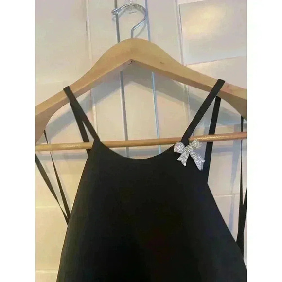 Mac Duggal Halter Criss Cross Column Gown 0 XS Rhinestone Bow Maxi Dress Formal - Picture 3 of 12